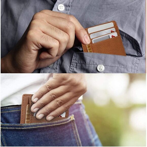 Leather Compact Card Holder Wallet - Picture 4 of 4